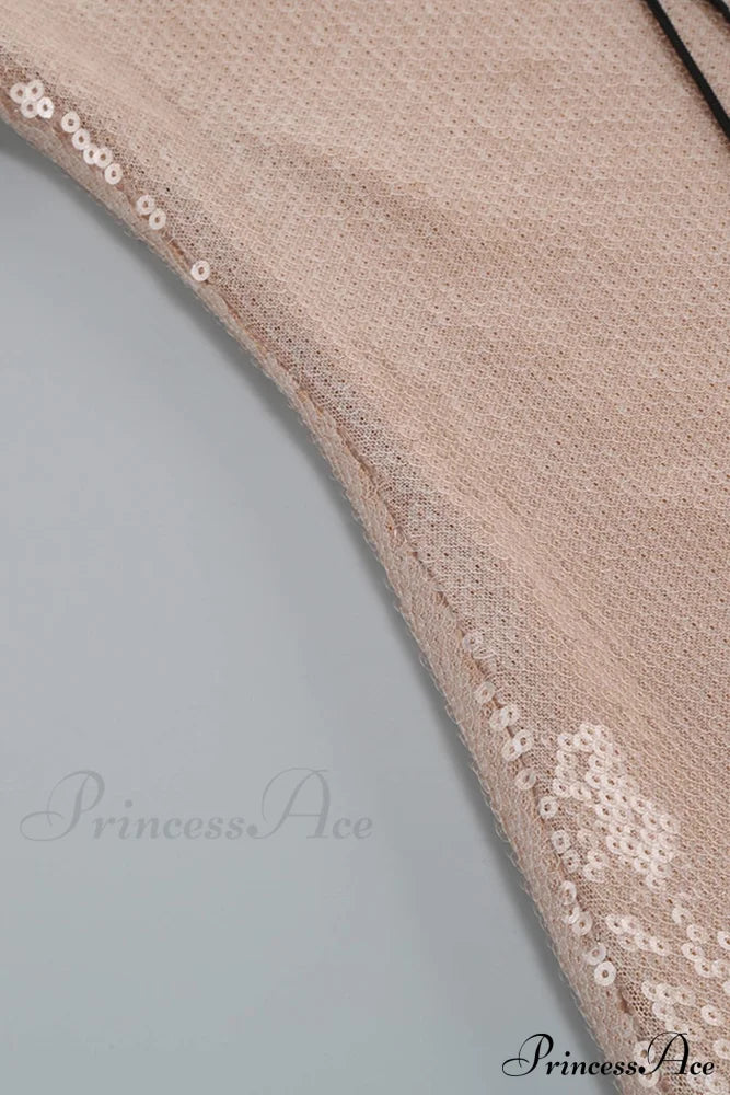 Sequins V Neck Flares Sleeve Pack Hip Dress image 12