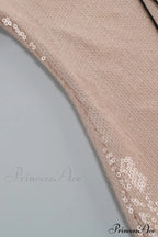 Sequins V Neck Flares Sleeve Pack Hip Dress image 12