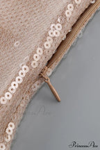 Sequins V Neck Flares Sleeve Pack Hip Dress image 13