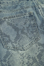 Serpentine Print Low Waist Straight Leg Jeans image 6