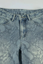 Serpentine Print Low Waist Straight Leg Jeans image 5