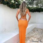 Sexy Backless Bandage White Maxi Dress image 6