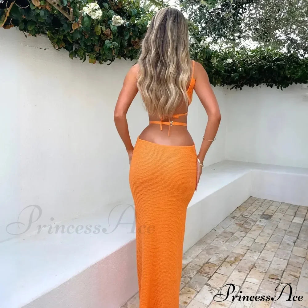 Sexy Backless Bandage White Maxi Dress image 6