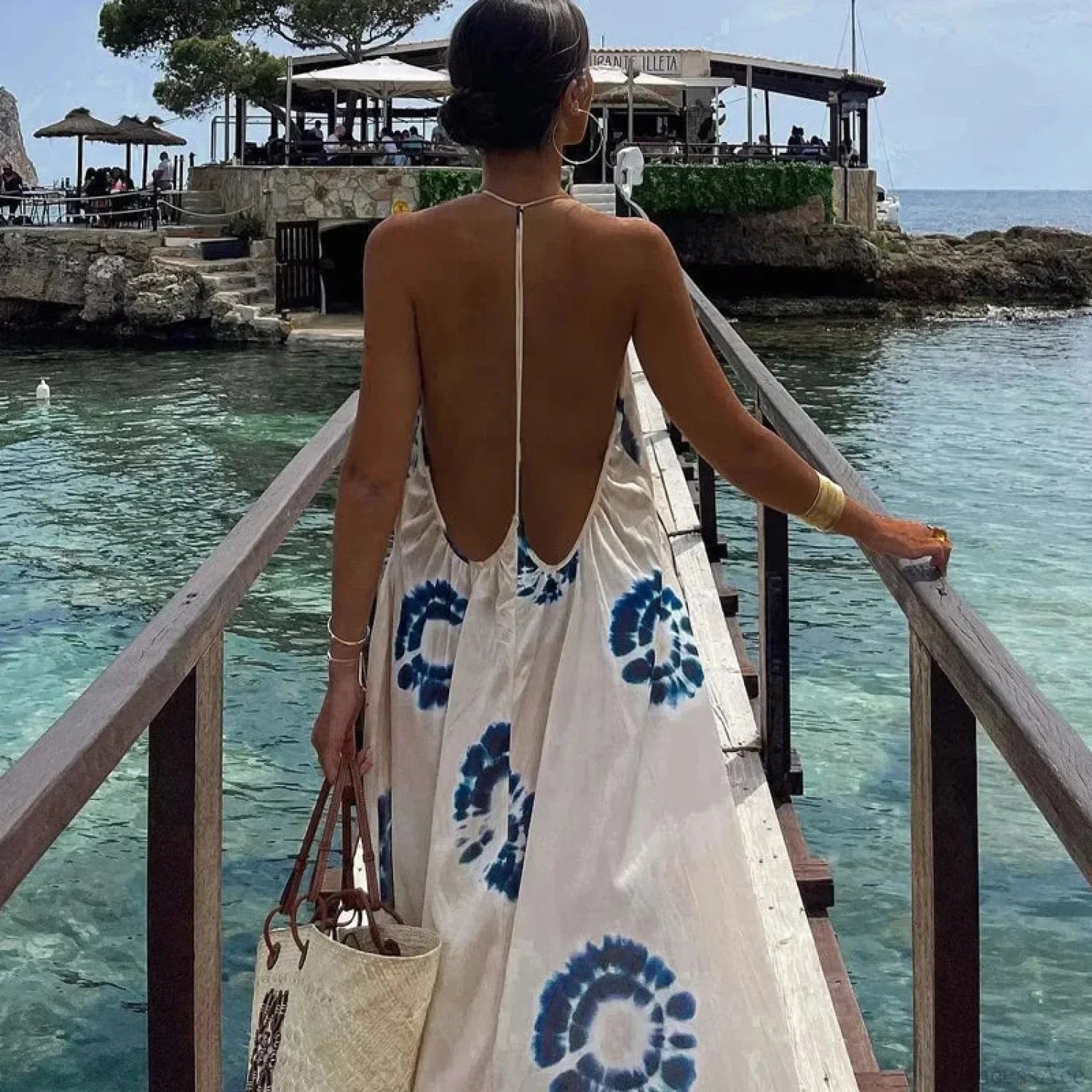 Sexy Backless Boho Dress image 2