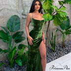 Sexy Backless Sleeveless Party Velvet Maxi Dresses image 4