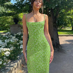 Sexy Backless Slimming Beach Floral Dress image 1