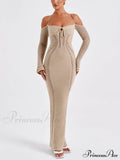 Sexy Backless Suspender Slim Graceful Hollow Long Sleeve Dress image 1