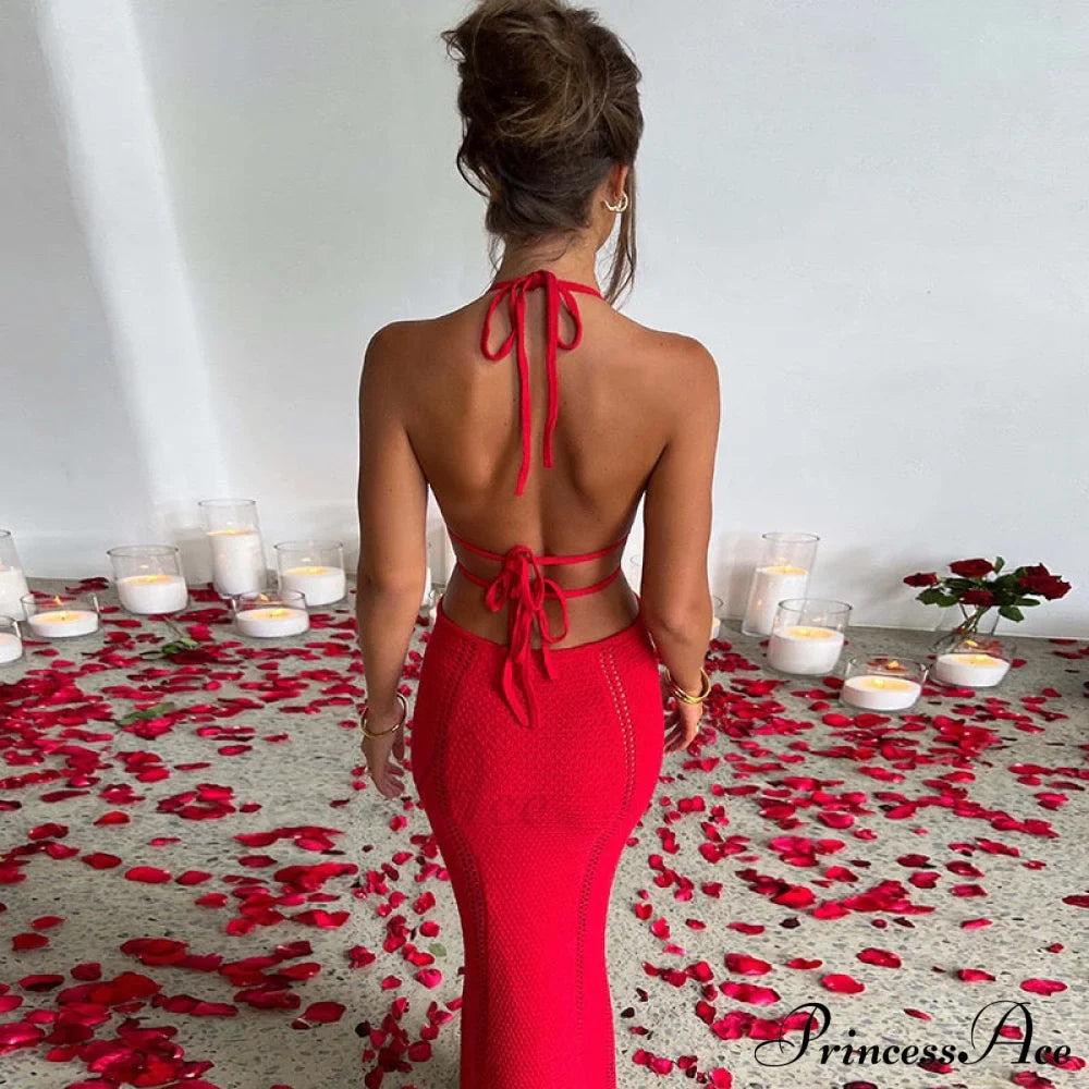 Sexy Backless Wrap Charming Chest Midi Dress image 8