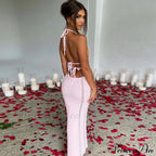 Sexy Backless Wrap Charming Chest Midi Dress image 12