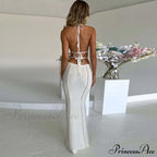 Sexy Backless Wrap Charming Chest Midi Dress image 2