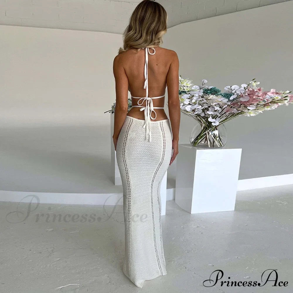 Sexy Backless Wrap Charming Chest Midi Dress image 2