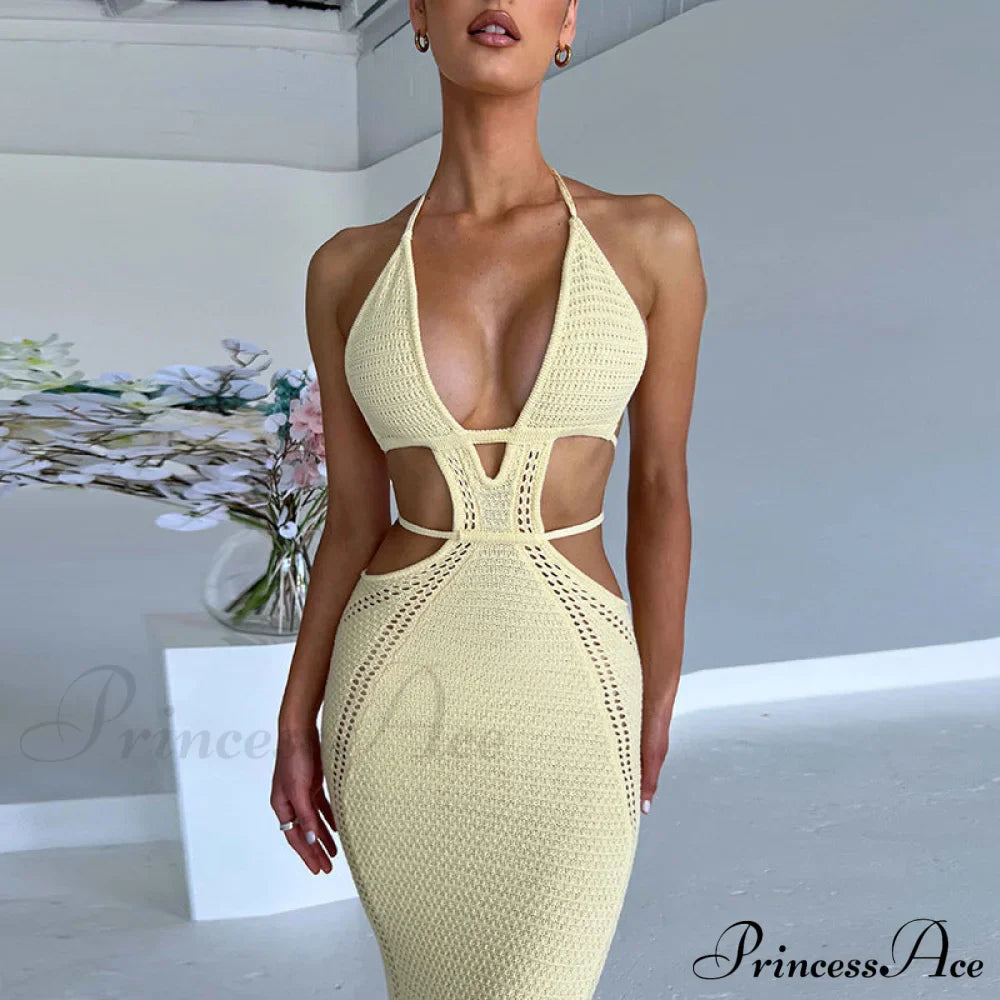 Sexy Backless Wrap Charming Chest Midi Dress image 5