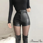 Sexy Black PU Fashion Casual Shorts image 4