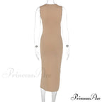 Sexy Cut Out Split Sleeveless Maxi Dress image 6