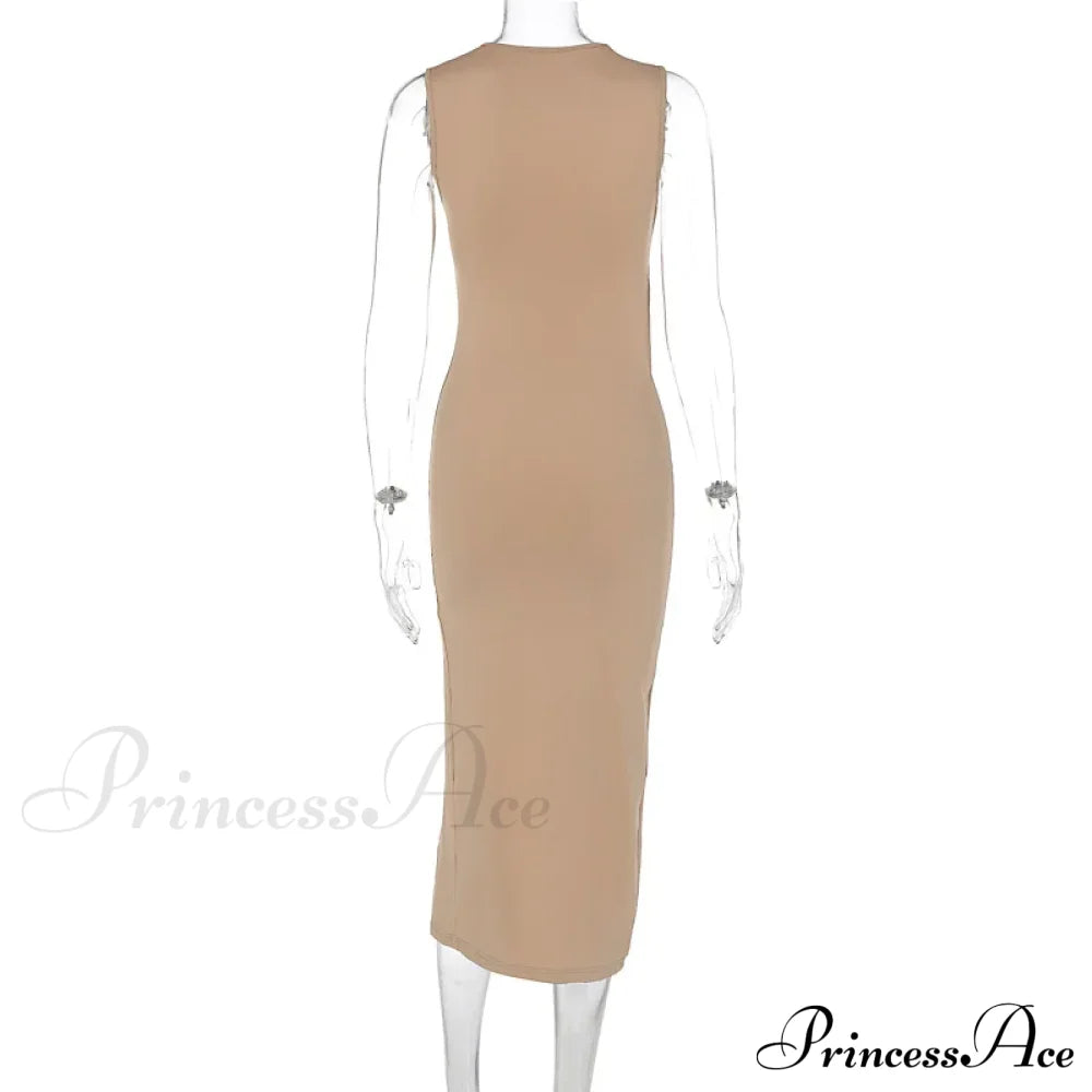 Sexy Cut Out Split Sleeveless Maxi Dress image 6