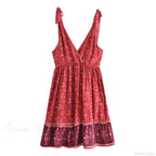 Sexy Deep V-neck Sleeveless Strapless Mini Boho Dress image 3
