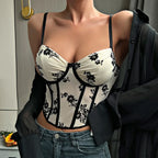 Sexy Deep V Pleated Fishbone Mesh Crop Tunic image 3