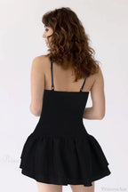 Sexy Embroidered Spaghetti Strap A Line Fitted Mini Dress image 3