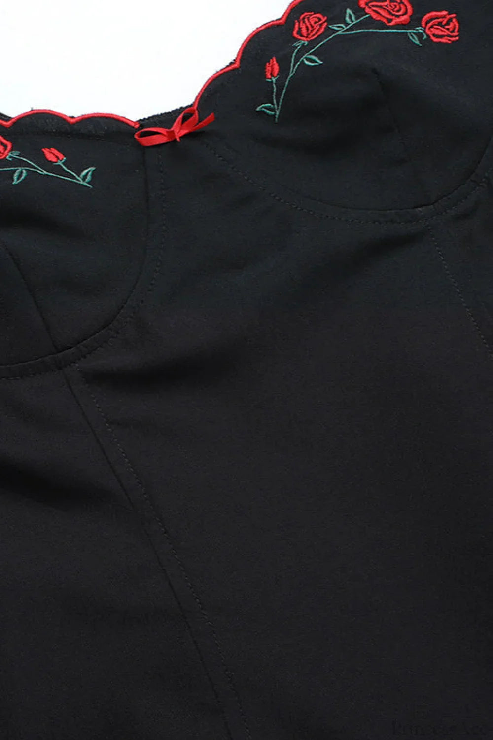 Sexy Embroidered Spaghetti Strap A Line Fitted Mini Dress image 4