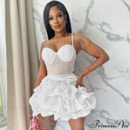 Sexy Fitted Rhinestone Elastic Tiered Cami Dress image 5