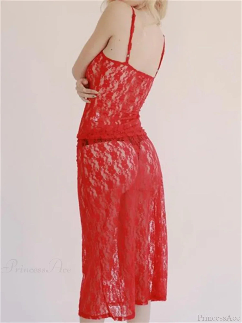 Sexy Floral Lace Strap Tank Camis Crop Top with See-through Long Skirt Set image 6