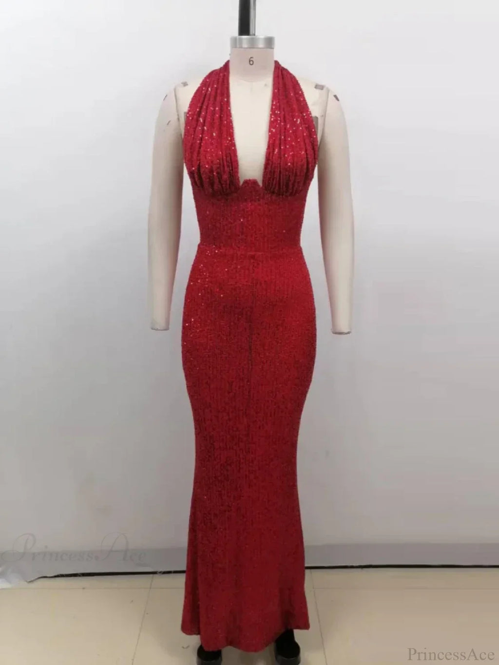 Sexy Halter Deep V Neck Sequins Green Sleeveless Backless Celebrity Party Dress image 10