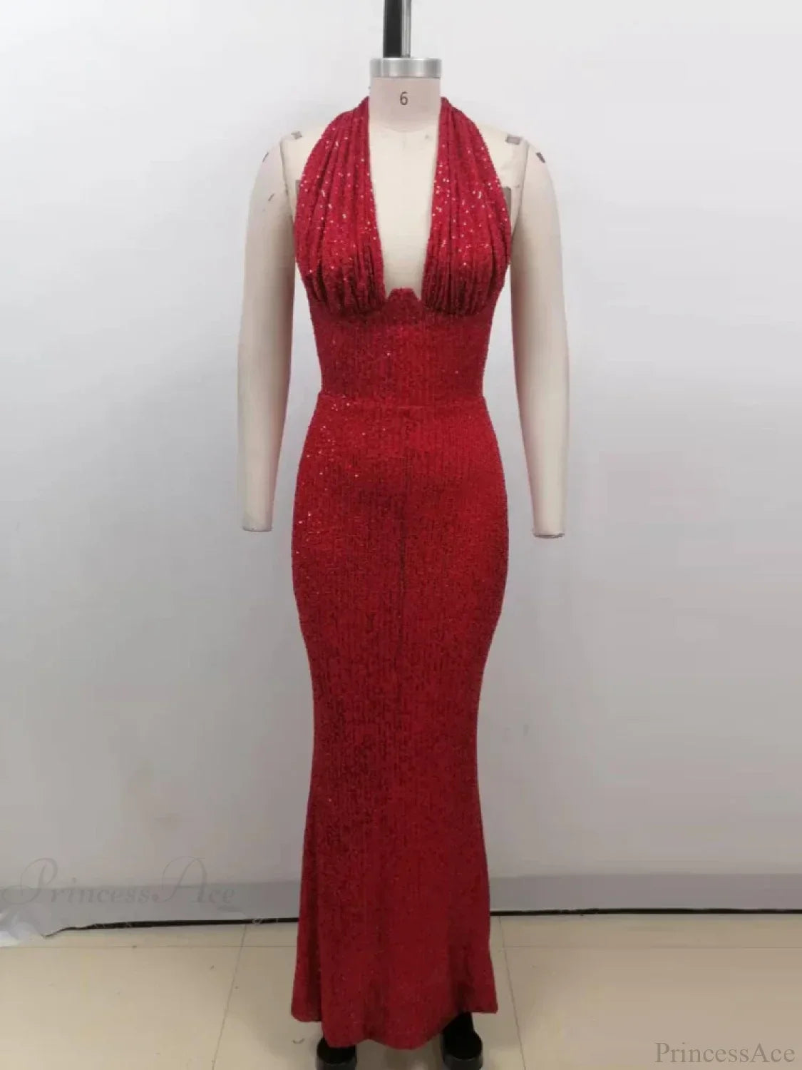 Sexy Halter Deep V Neck Sequins Green Sleeveless Backless Celebrity Party Dress image 10