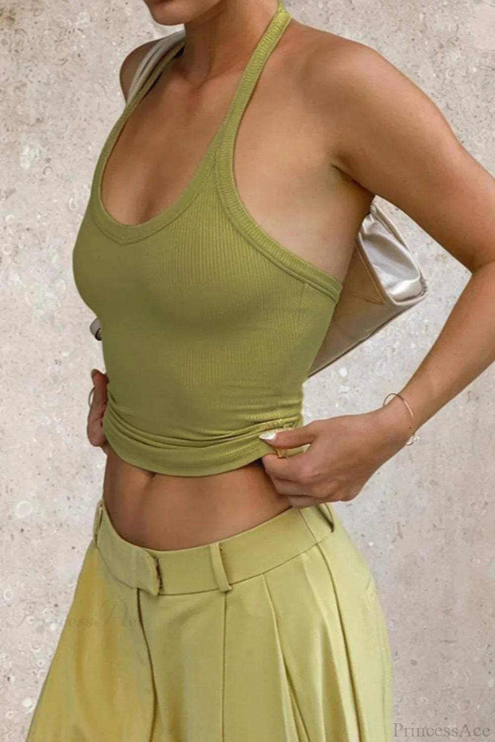 Sexy Halter V Neck Solid Cami Top image 2