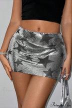 Sexy High Waist Pencil A-Line Sequin Mini Skirt image 1
