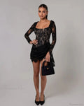 Sexy Lace Mesh Corset Mini Prom Dress image 2