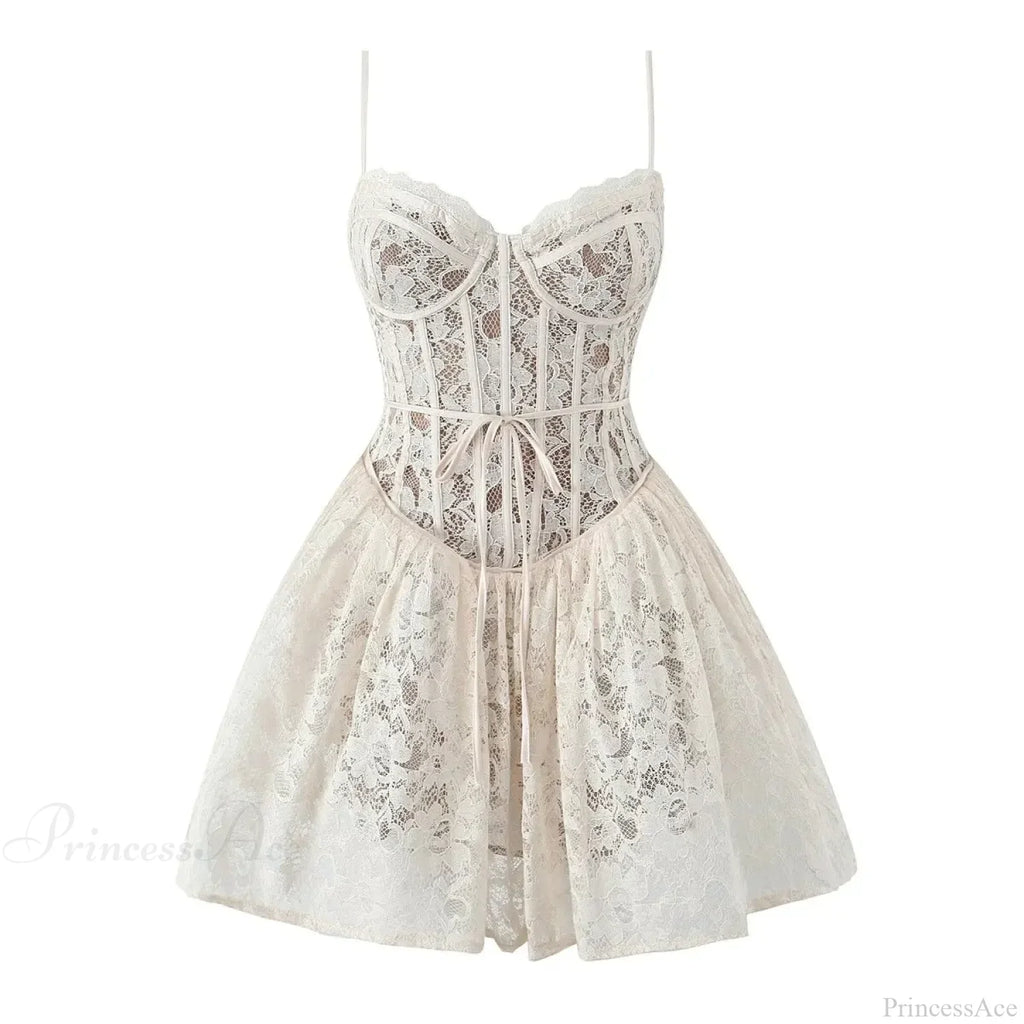 Sexy Lace Sling Low Waist Floral Dress image 2
