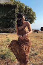 Sexy Leopard Spaghetti Strap Backless Maxi Dress image 3