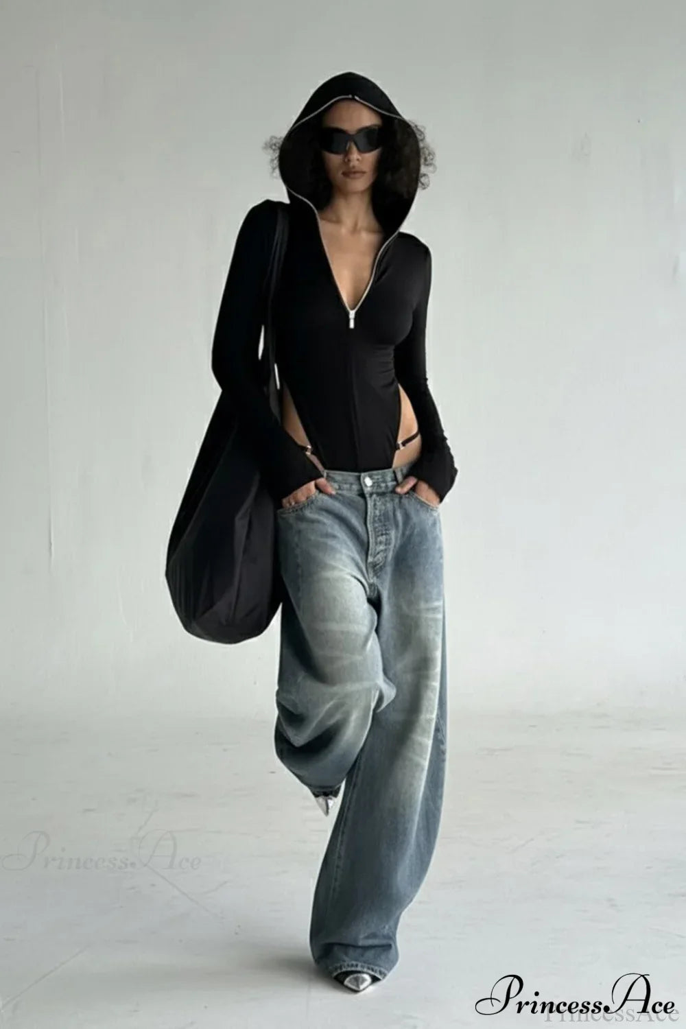 Sexy Long Sleeve Zip-Up Slim Fit Hoodie image 4
