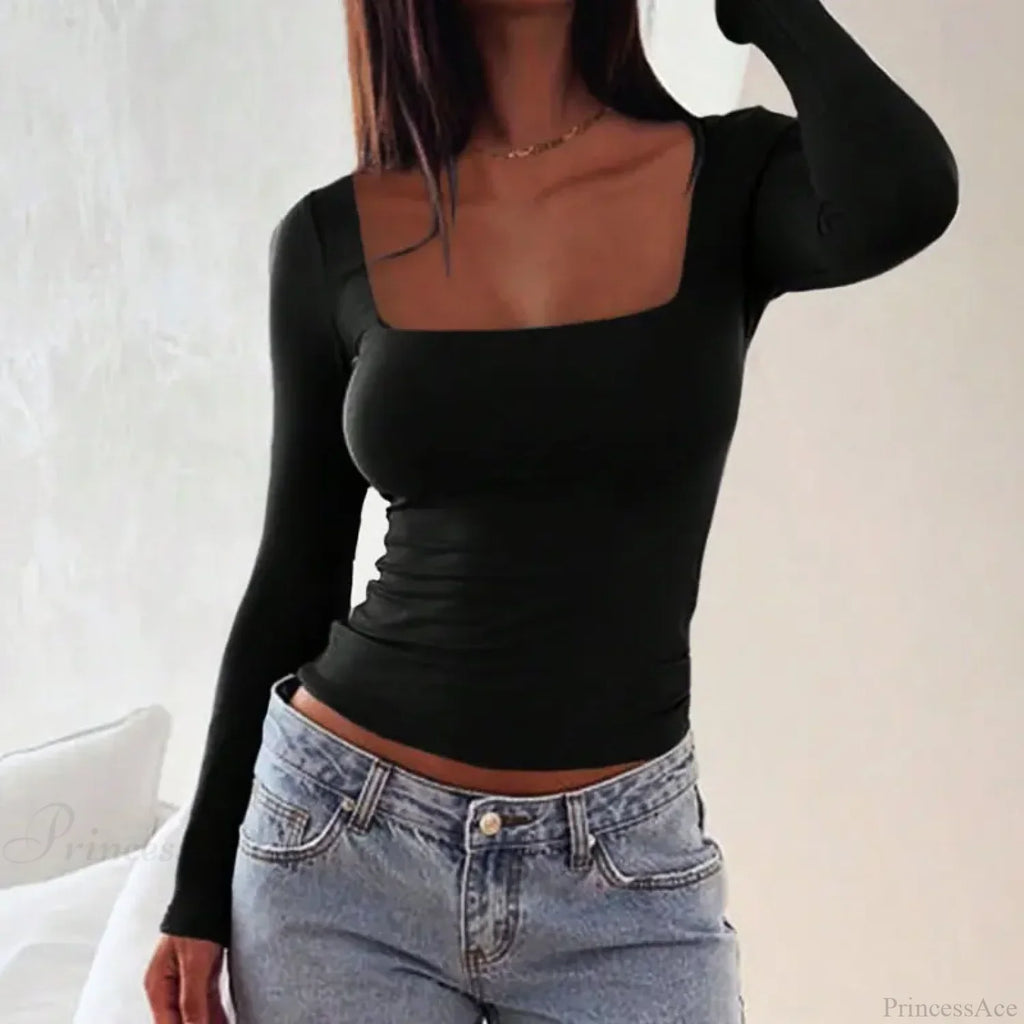 Sexy Low Chest Elegant T-shirt Sweater image 2
