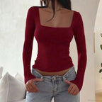Sexy Low Chest Elegant T-shirt Sweater image 3
