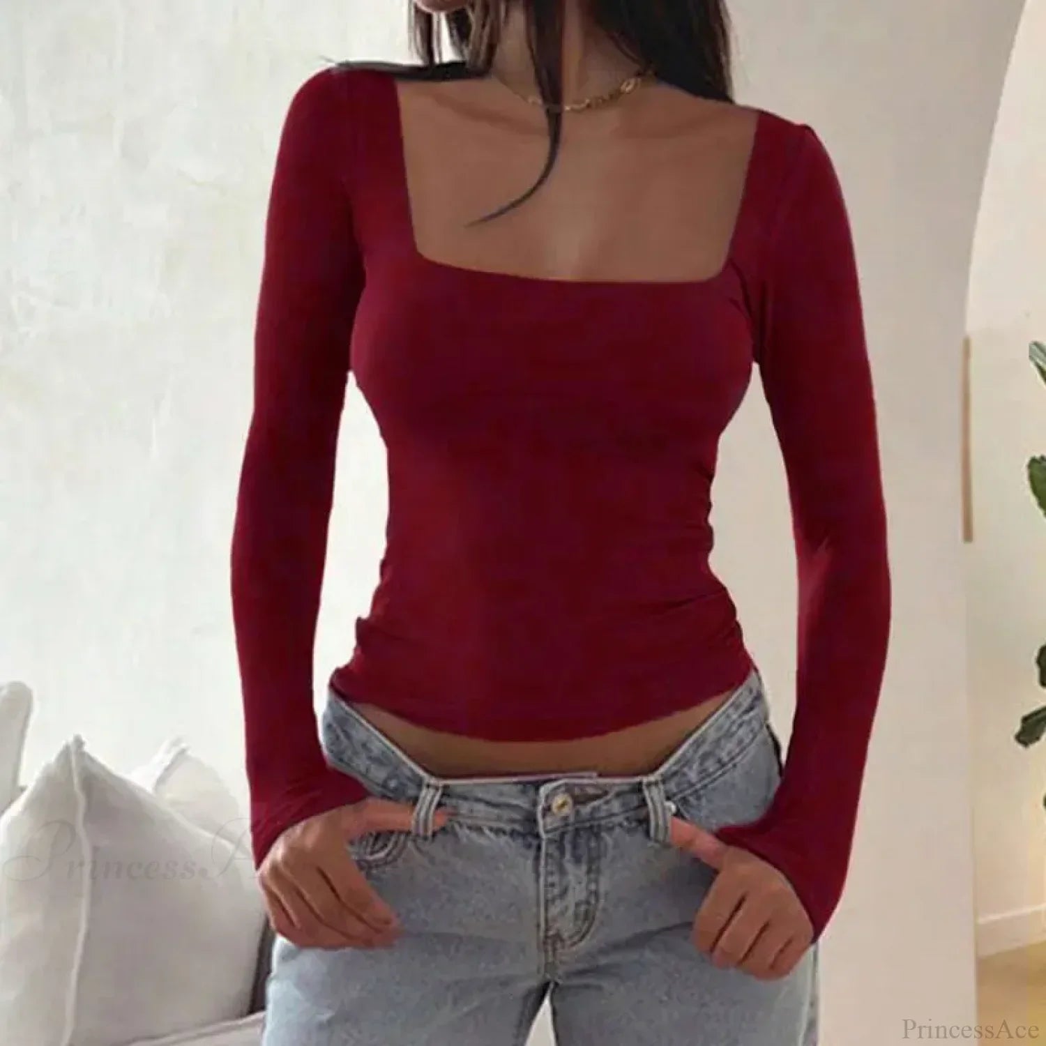 Sexy Low Chest Elegant T-shirt Sweater image 3