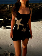 Sexy Mini Fashion Shiny Sequins Printed Strap Summer Chic Sleeveless Party Dress image 3