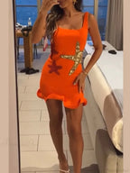 Sexy Mini Fashion Shiny Sequins Printed Strap Summer Chic Sleeveless Party Dress image 4