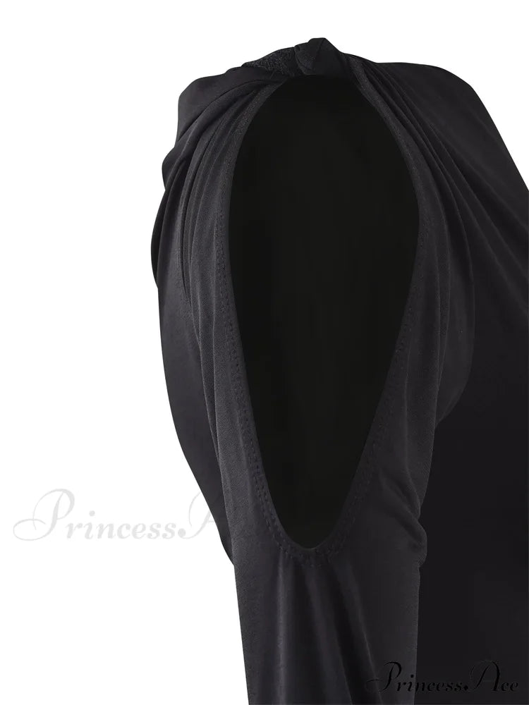 Sexy Off Shoulder Long Sleeve Neck Solid Color Slim Fit T-shirts image 4
