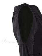 Sexy Off Shoulder Long Sleeve Neck Solid Color Slim Fit T-shirts image 4