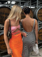 Sexy Off-shoulder Sleeveless Wrapped -ready Twist-cut Sensual Maxi Dress image 3