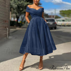 Sexy Off Shoulder Wedding Party Elegant Fashion Dress image 6