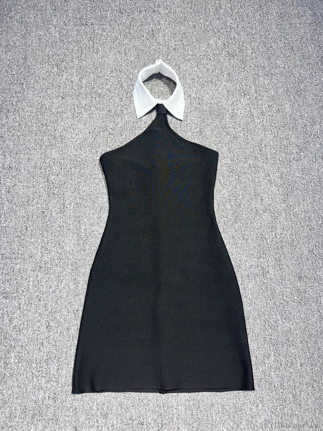 Sexy Patchwork Sleeveless Bandage Dress Black Backless Bodycon Mini Party Dress image 6