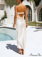 Sexy Satin Stylish Maxi Dress image 3