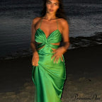 Sexy Satin Tube Top Midi Skirts image 13