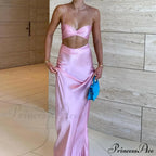 Sexy Satin Tube Top Midi Skirts image 7
