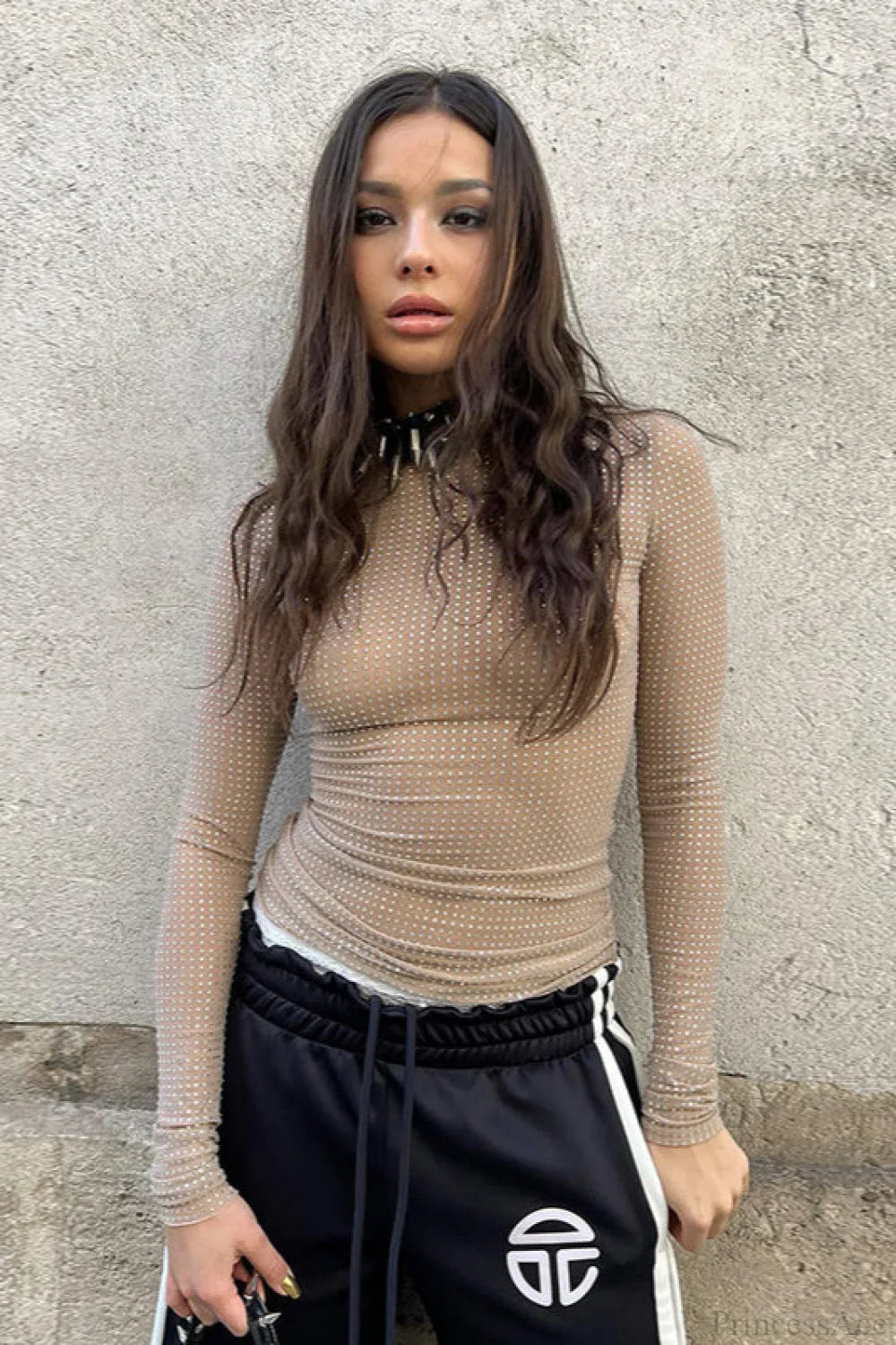 Sexy See-Through Fitted Long Sleeve Tee image 2