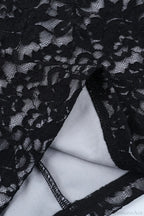 Sexy Sheer Lace Off Shoulder Long Sleeve Mini Dress image 4