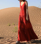 Sexy Sleeveless Deep V-neck Tank Maxi Dress Cotton Long Summer Dress image 5