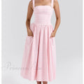 Sexy Sleeveless Plaid Fit and Flare Maxi Dress image 1